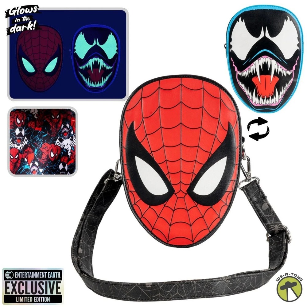 Marvel Spider-Man vs. Venom Glow-in-the-Dark Crossbody Purse Loungefly